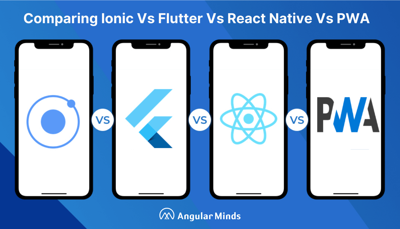 Comparison Between Ionic Vs Flutter Vs React Native Vs PWA