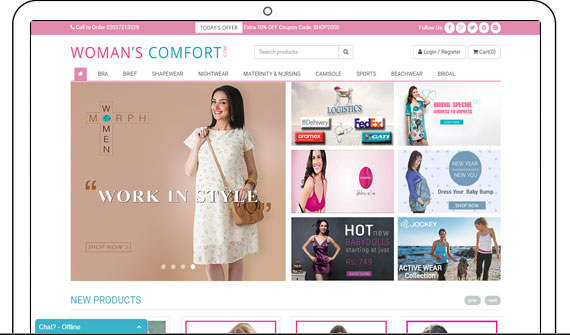 womans undergarments online ecommerce store website