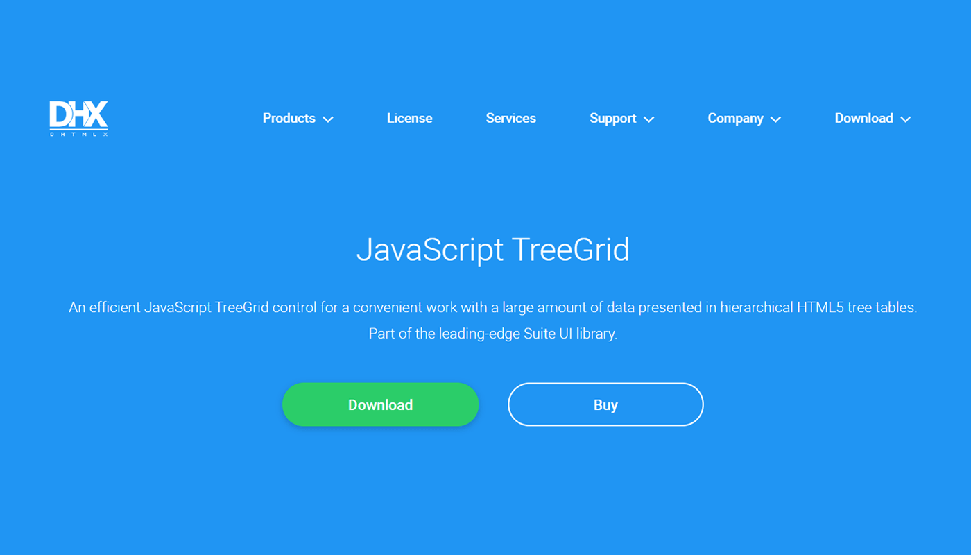 JavaScript TreeGrid Libraries- DHTMLX 